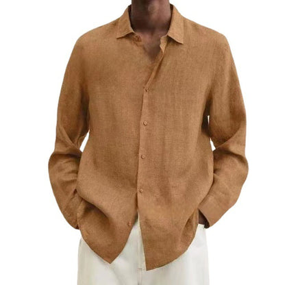 Men's Autumn New Cotton And Linen Shirt Casual Fashion Large Size Men's Clothing