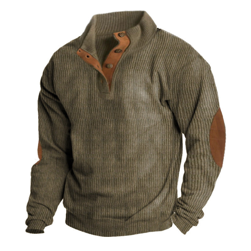 European Size Men's Outdoor Casual Stand Collar Long-sleeved Sweater