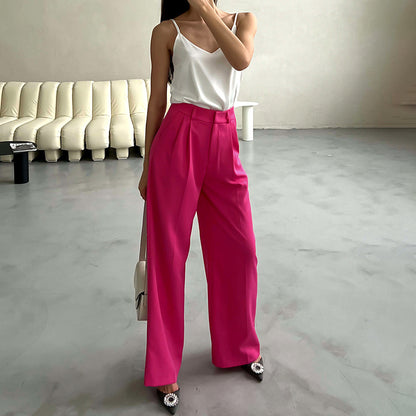 Women's Fashion Casual Solid Color Draped Pants