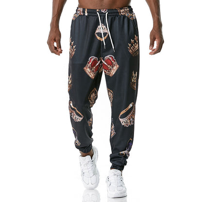 Printed jogging pants casual pants