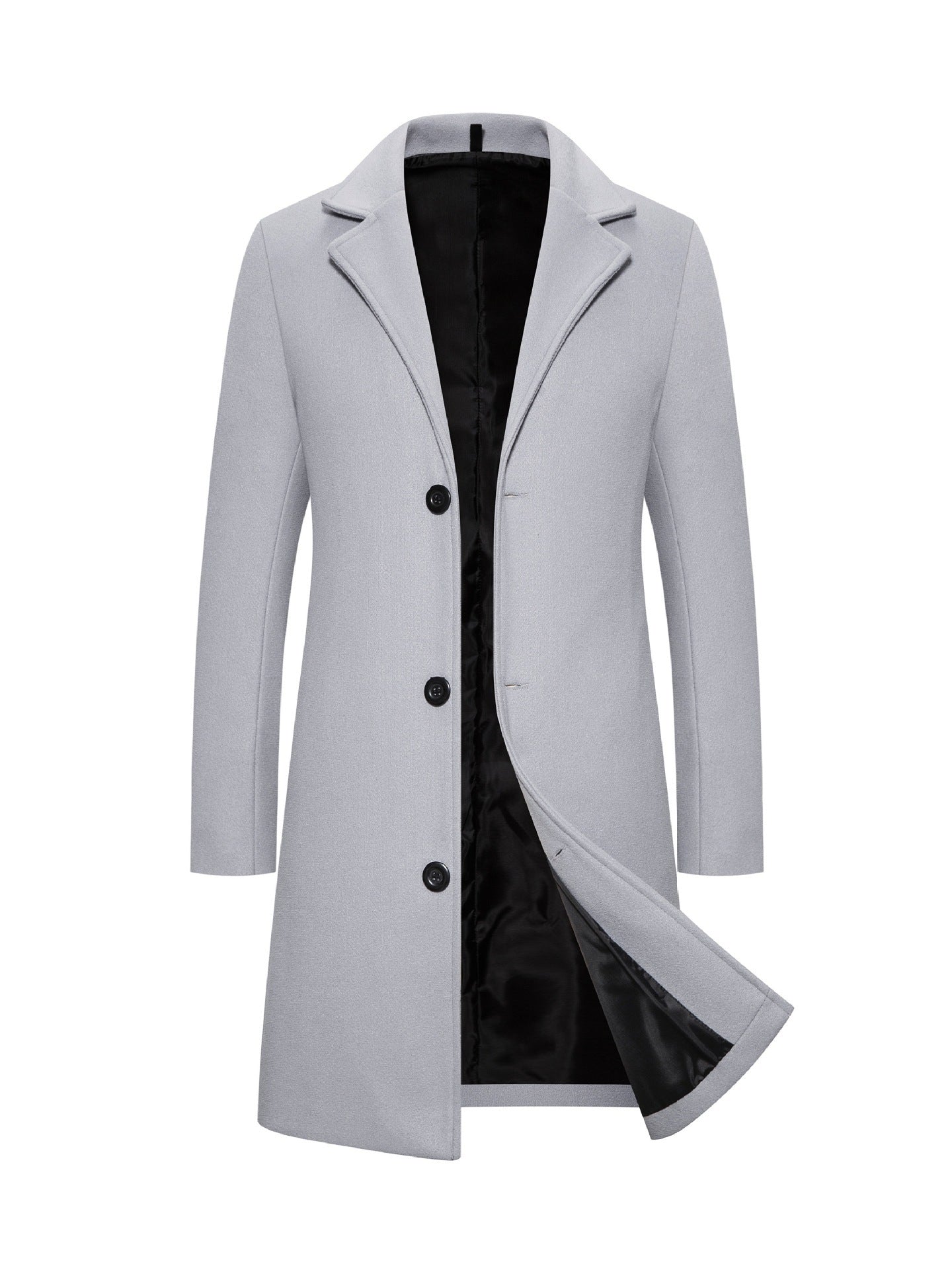 Men's Woolen Coat Slim-fit Mid-length Trench Coat