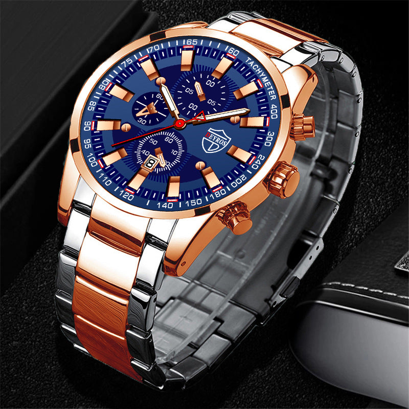 Stainless Steel Luminous Quartz Wristwatch For Men