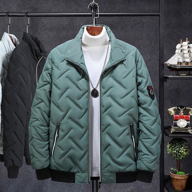 Compressed Cotton Stand Collar Men's Cotton-padded Coat Winter Coat Short Clothes Korean Style Trendy Cotton Clothing Workwear Winter Cotton-padded Jacket