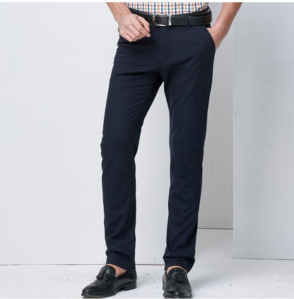 Men's Slim Cotton Long Pants Simple Men's Pants