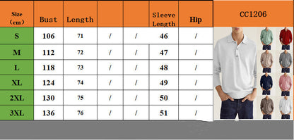 New Autumn Long Sleeve V-neck Buttons Men's Casual Jacket Polo Shirt