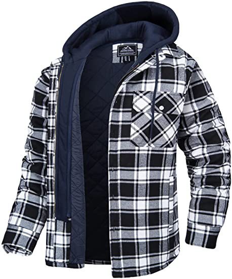 Men's Thick Padded Long Sleeves Loose Plaid