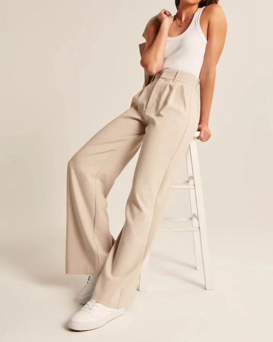 High Waist Wide Leg Pants Versatile Belt