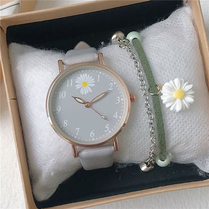 All-match Fashion Trendy Girl's Cute Quartz Watch Set