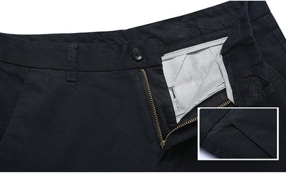 Men's Slim Cotton Long Pants Simple Men's Pants