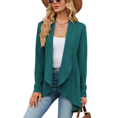 Women's Long Sleeve Sweater Solid Color Loose Cardigan Knitted Jacket