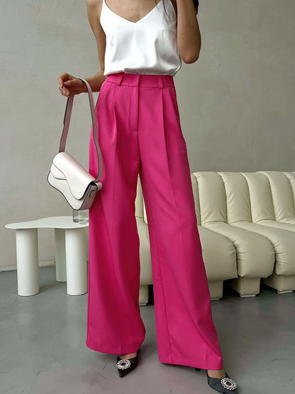 Women's Fashion Casual Solid Color Draped Pants